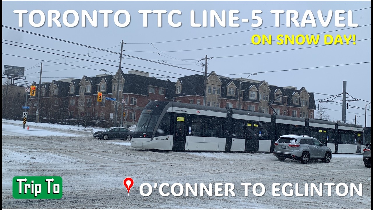 Trip To | Travel in New Toronto TTC Line-5 on snow day | Canada #toronto #ttc