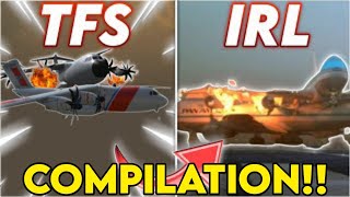RE CREATING REAL LIFE CRASHES IN TFS COMPILATION!!?!?!   | Turboprop Flight Simulator