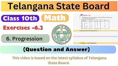 Class 10th progression chapter 6 Math solution, exercises 6.2 maths question and solution  Ts board.