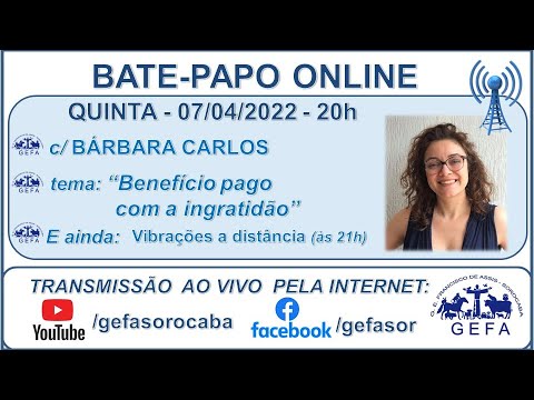 Assista: Bate-papo online - c/ BÁRBARA CARLOS (07/04/2022)