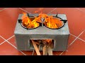 Creative Firewood Saving Double Stove - CEMENT IDEAS VERY EASY