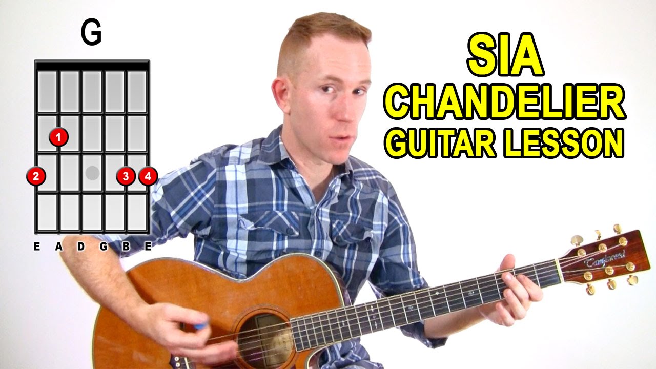 SIA ★ Chandelier ★ Acoustic Guitar Lesson Easy How To Play Tutorial