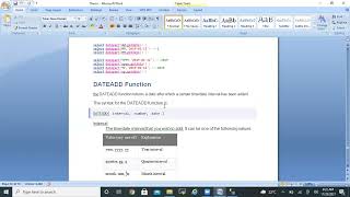 SQL Date functions (class 9)