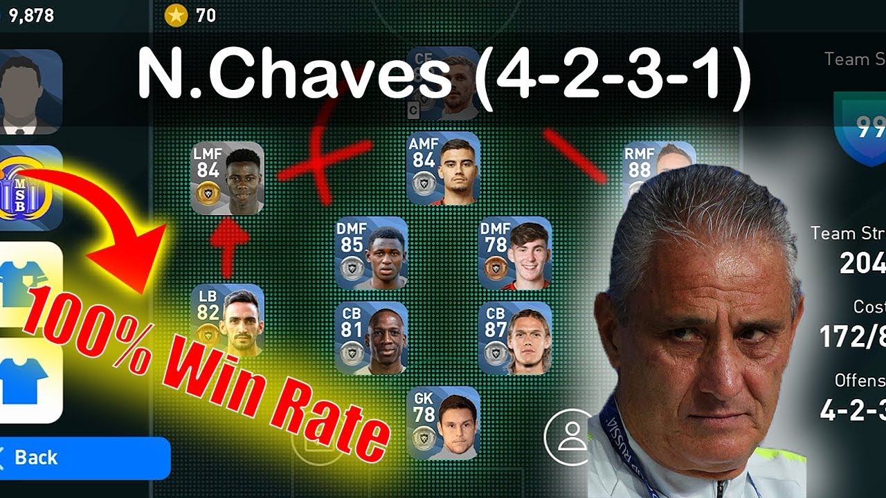 Pes N Chaves 4 2 3 1 Formation Youtube