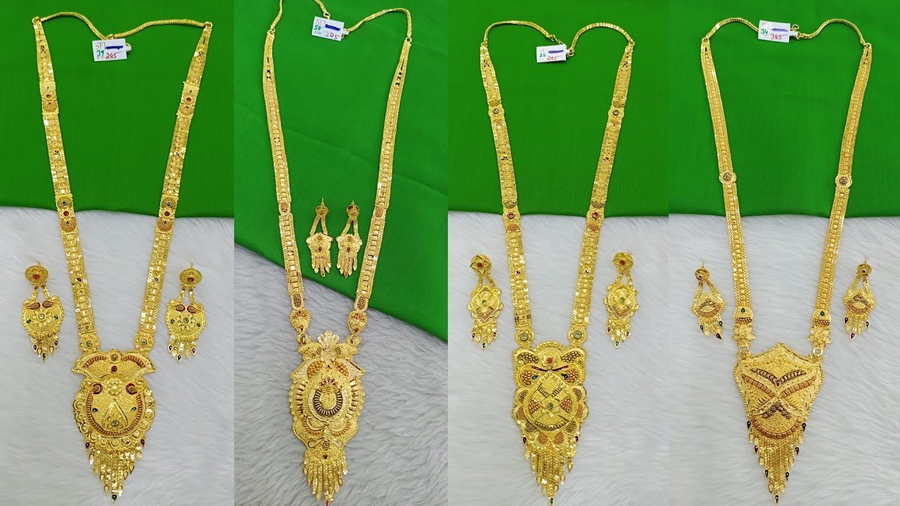 Latest Gold plated Long Necklace Set 