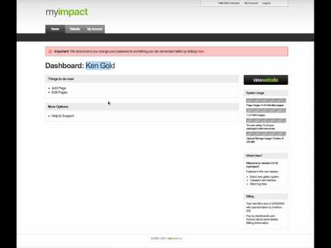 Your first Login to the myImpact system