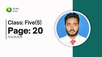 How to Solve Class Five || Math  || Chapter-3 || Page: 20|| 11,12,14,15,16 || 2025