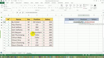 How to use V lookup formular in Ms. Excel (Speak Khmer)