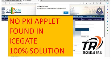 No pki applet found in Icegate Solution