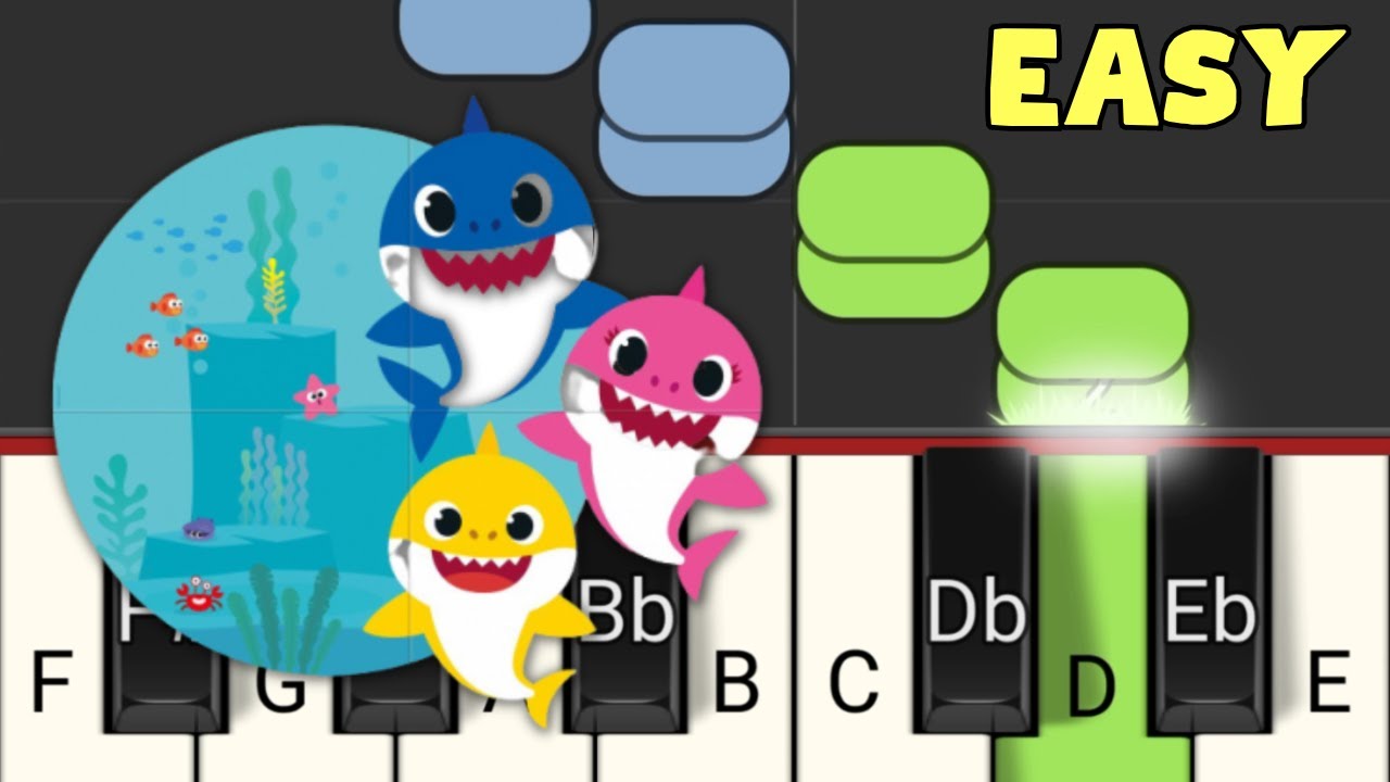 BABY SHARK - Pinkfong - Easy Piano Tutorial With Slow Version (Note by ...