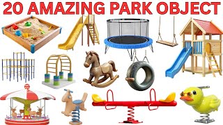 20 Park Objects Names in English and Hindi with Fun Facts | Playground Objects | Kids Learning Video