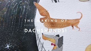 How to Watercolor x Dashing Dachshunds! | Children's Illustration
