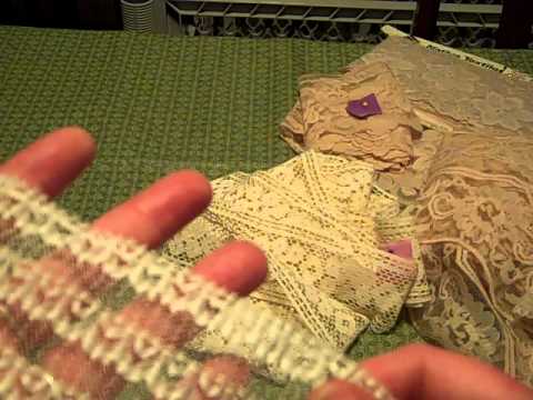 Beige and cream vintage laces for crafts, sewing, ...