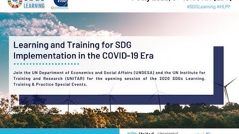 Session 1: Learning and Training for SDG implementation in the COVID-19 era