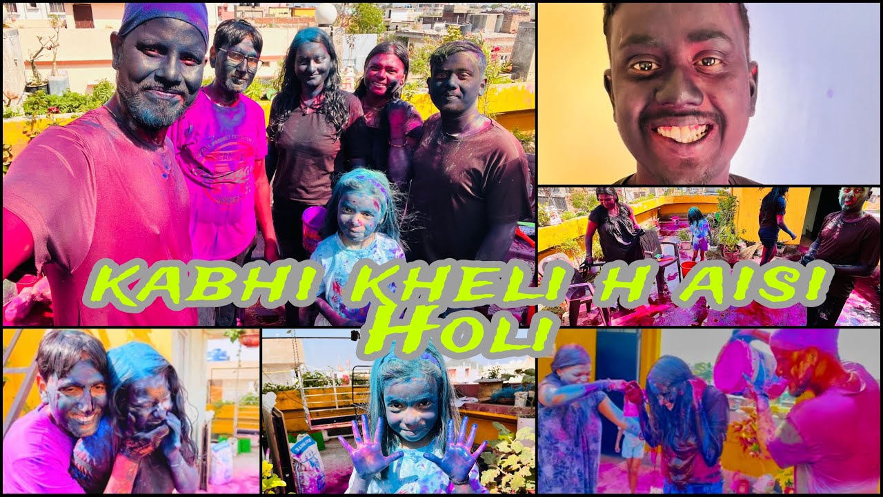 Kabhi kheli h aisi Bhayank Holi😱😱||happy holi || Bhoot bana diya sabko👻 #holi #holispecial #vlog