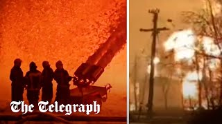 video: Watch: Ukrainian drone strike torches Russian oil refinery