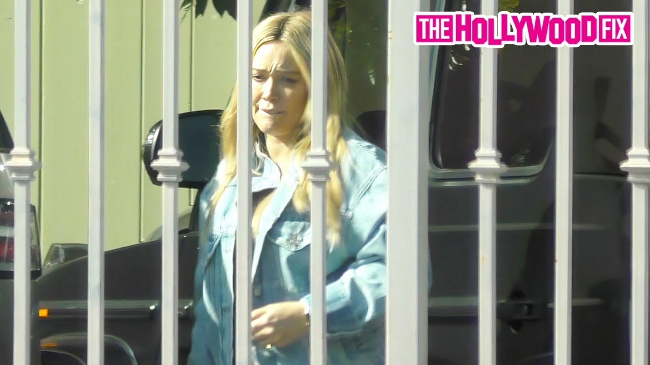 Hilary Duff Shows Off Baby Bump During Visit to Friend's House in Los Angeles, CA