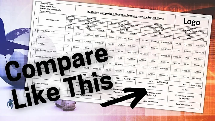 How To Do Price Comparison In Excel - Vendor Quotation Comparison Sheet - DayDayNews