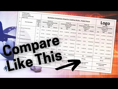 How To Do Price Comparison In Excel - Vendor Quotation Comparison Sheet