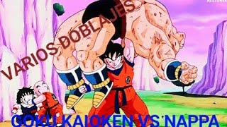 Goku Utiliza El Kaioken Contra Napoa | Varios Doblajes