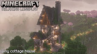 Rainy Cottage House  Minecraft Relaxing Longplay (No Commentary)