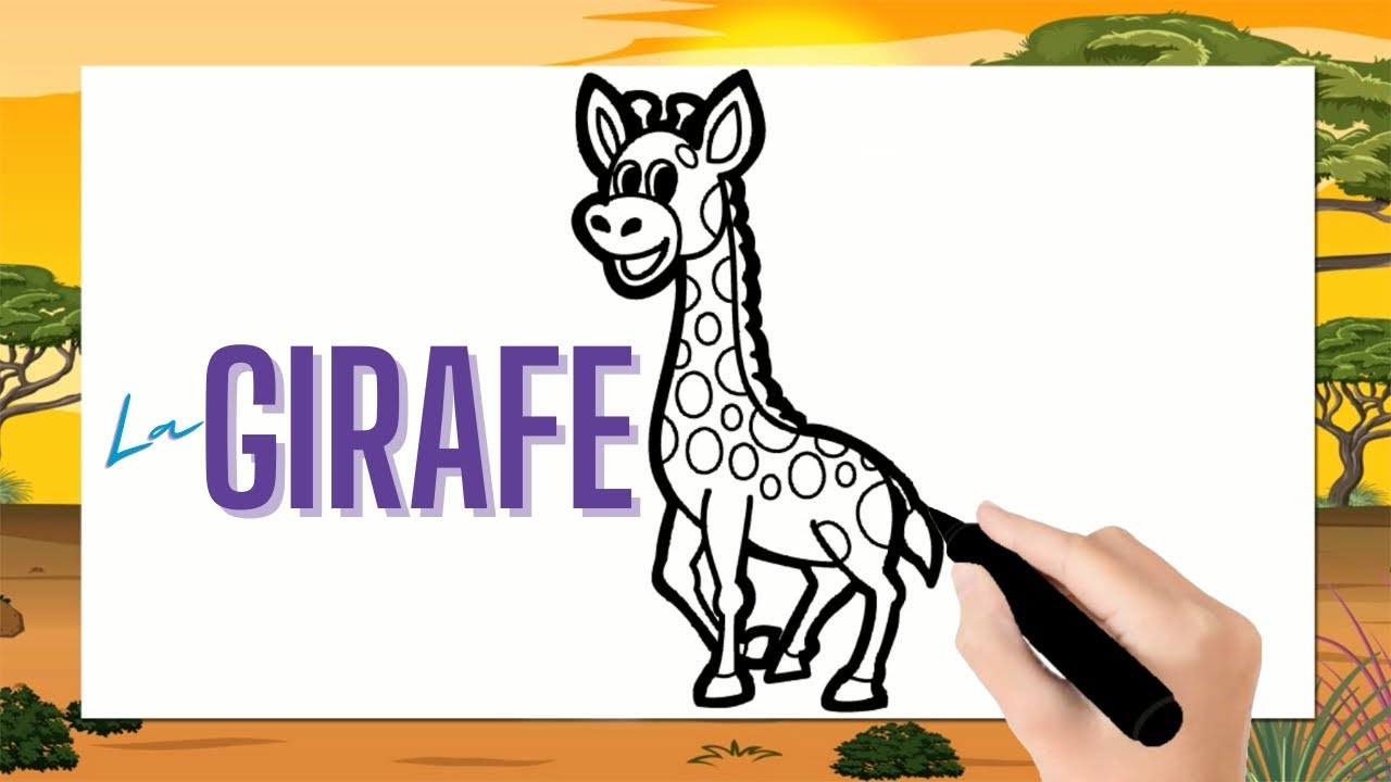 Comment dessiner une girafe facilement | Dessin girafe facile