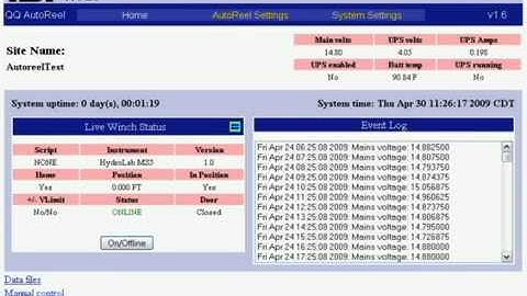 ISI AutoReel Profiler Web Interface Introduction