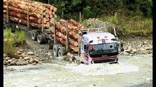 Most Dangerous Fails Truck Cars & Big Equipment Driving Skills Crossing River❗Fastest Logging Trucks