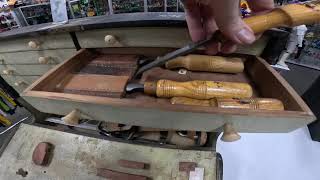 Going Through A Vintage 1950's Wooden Tool Box