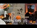 🎃 Halloween reading vlog | pumpkin carving, stormy weather &amp; cozy vibes | Vampathon day 7.