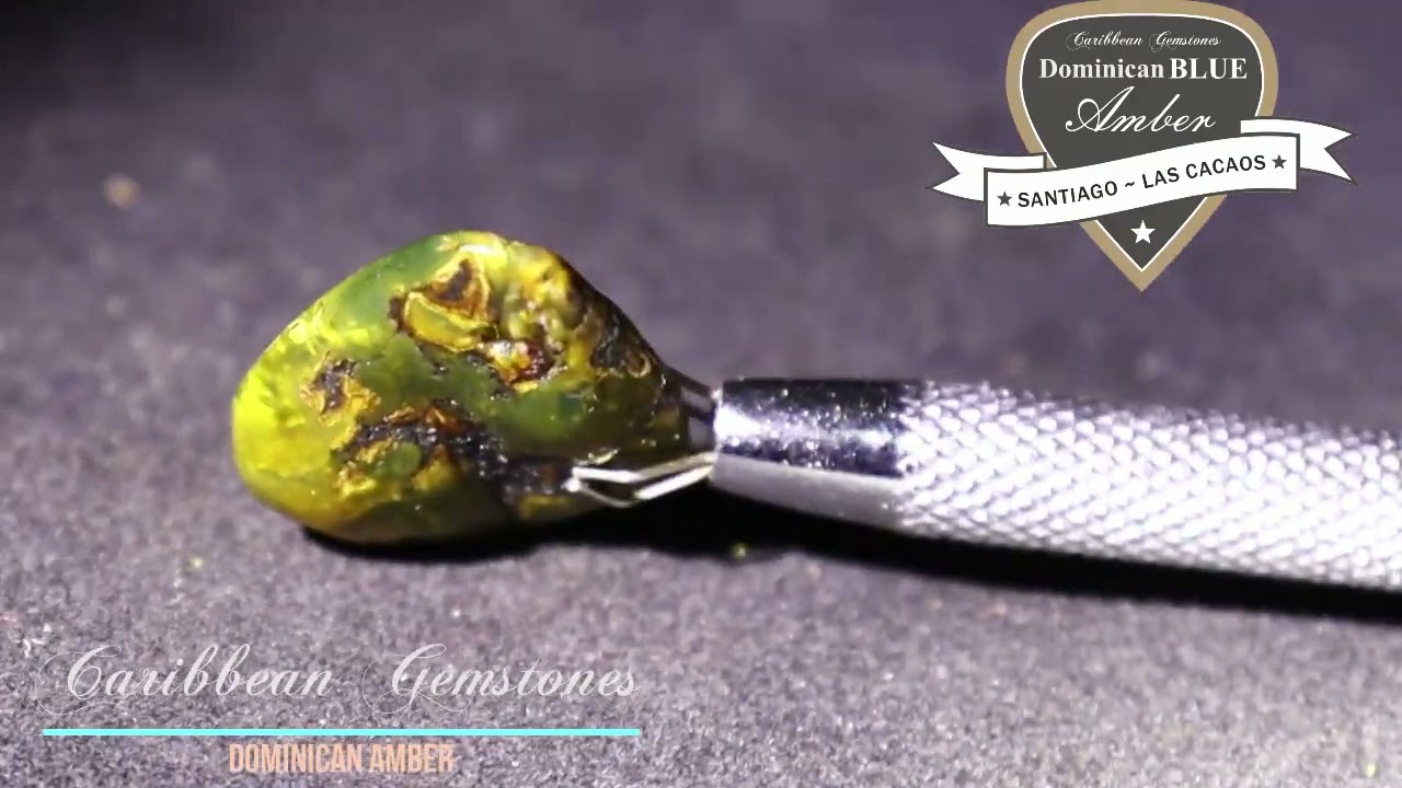 Polished Dominican Blue Amber Stone, good for pendant use