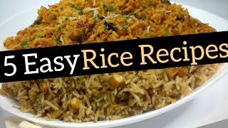 5 ಸುಲಭ ಮಸಾಲಾ ರೈಸ್ ರೆಸಿಪಿಗಳು|Quick&Easy 5 Masala Rice recipes for Bachelors & Beginners|in just 10min