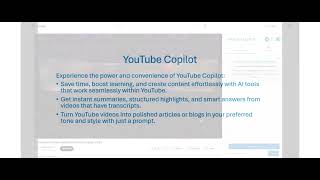 YouTube Copilot (Video Summarizer, Q&A and Content Creator)