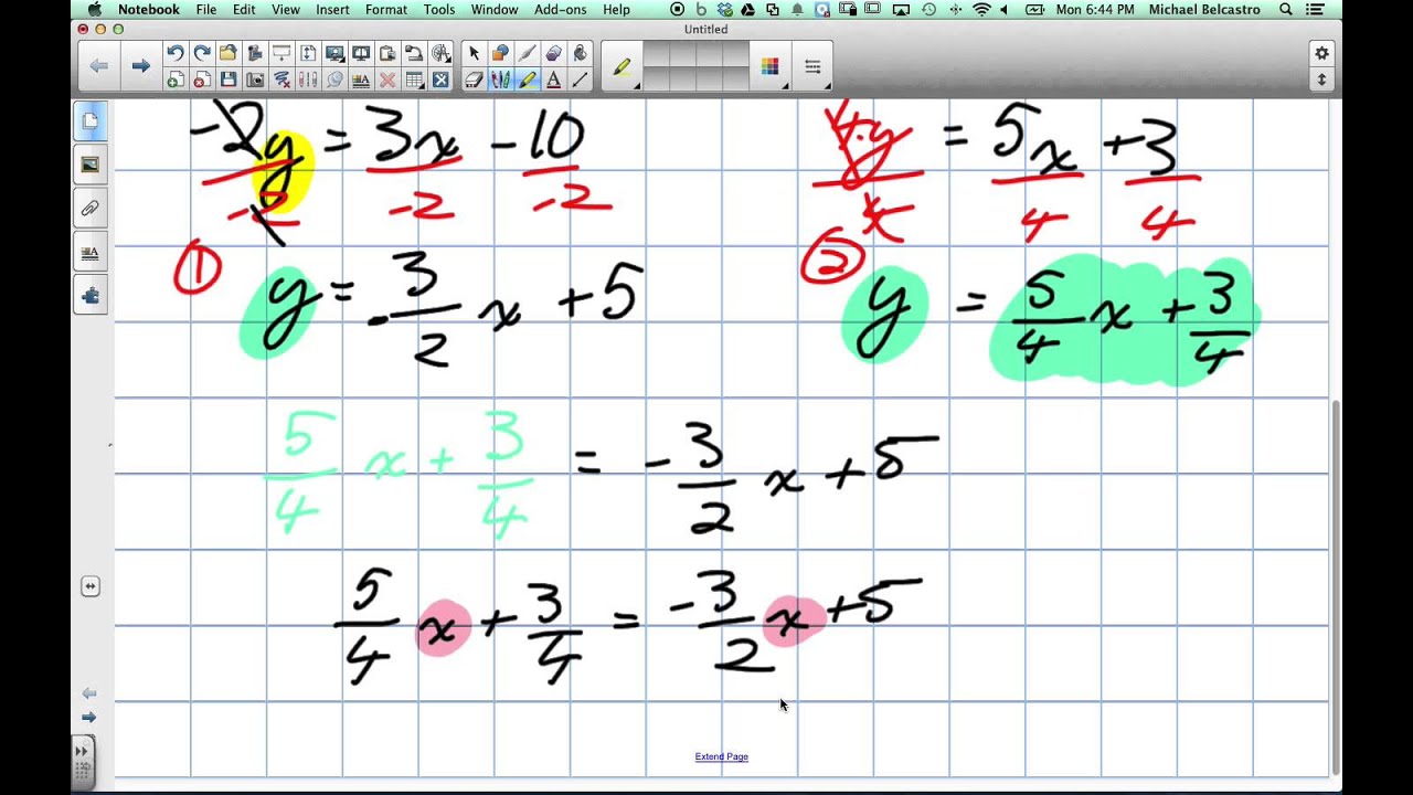 Solving Linear Systems Algebraically Grade 9 Academic Lesson 8 2 6 16