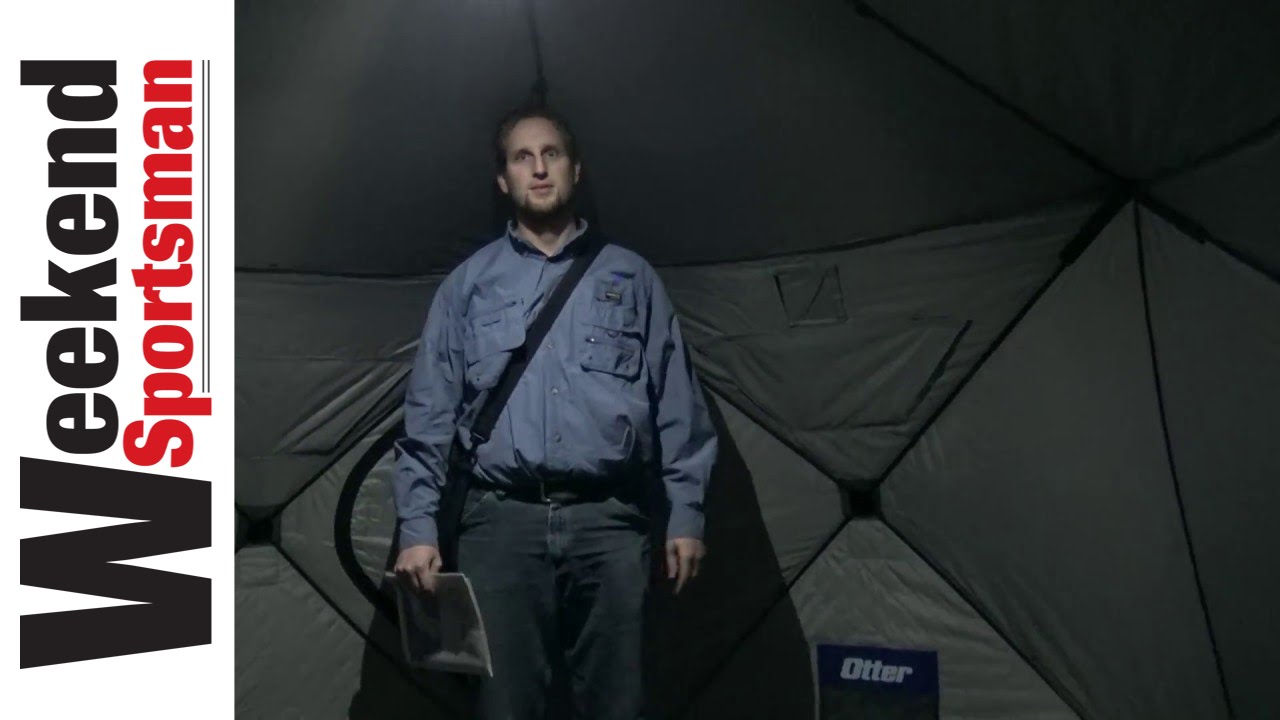 Interior Of The Otter XTH Resort Ice fishing Hub Shelter Weekend