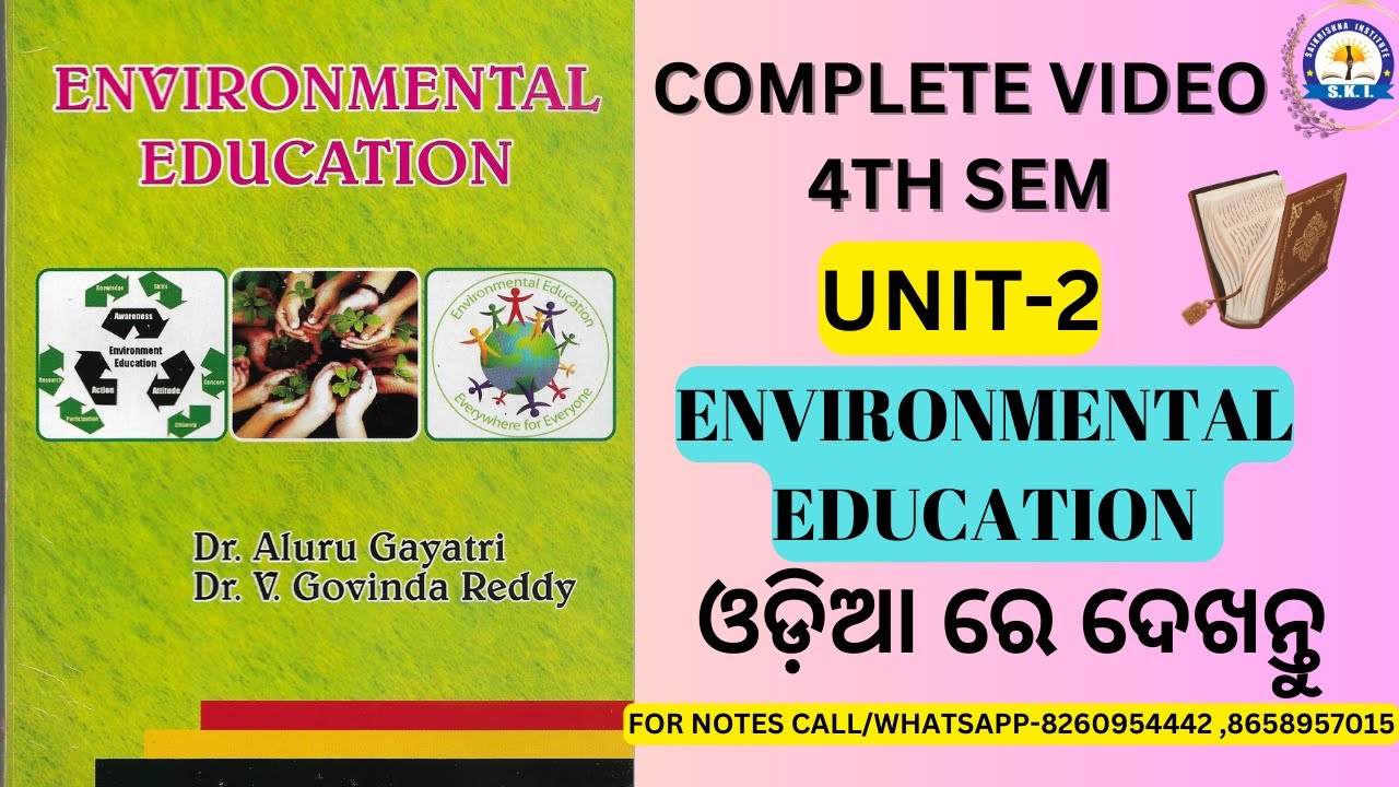 B.ED 4TH SEM ENVIRONMENTAL EDUCATION (UNIT-2) ll 