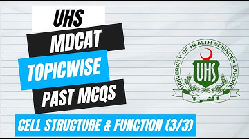 UHS MDCAT BIOLOGY TOPICWISE PAST MCQS | CELL STRUCTURE AND FUNCTION | PART 3 OF 3 | ORIGINAL MCQS