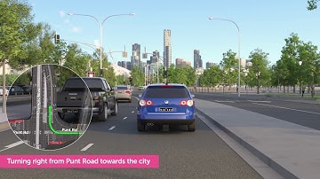Streamlining Hoddle Street - Drivers view turning right from Punt Road to Olympic Boulevard