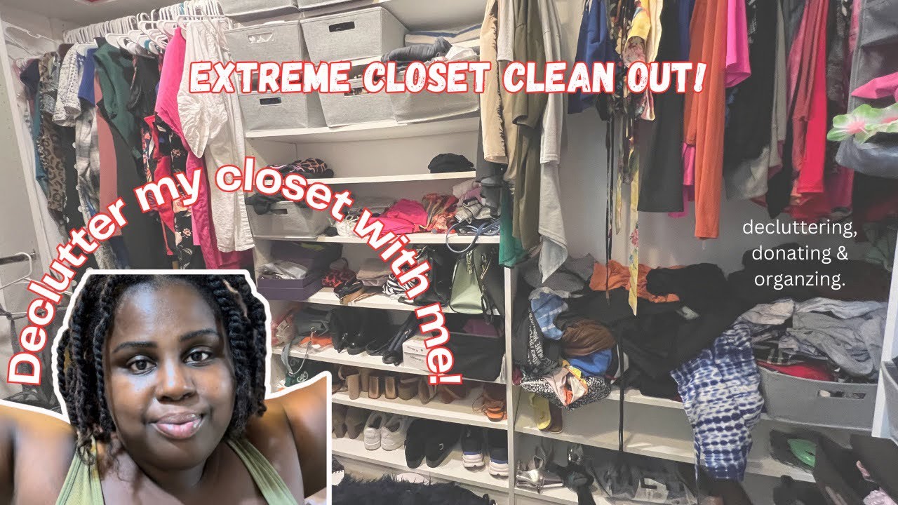 HUGE closet clean out + CLOSET TOUR *decluttering & organizing* - YouTube