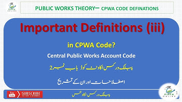 Definitions iii of Public Works Account Code exam PIPFA Online