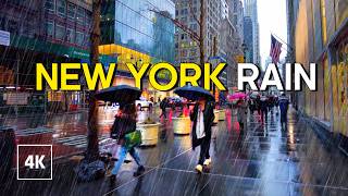 RAINY WALK on Fifth Avenue NYC ☔ New York City Walking Tour