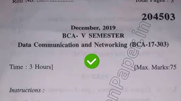 YMCA BCA 5th Sem Data Communication & Networking Question Paper