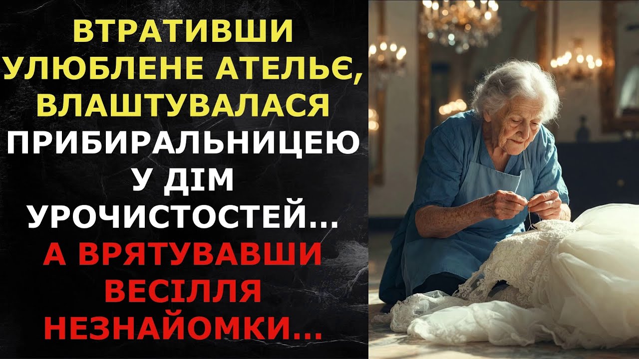 Втративши ательє, влаштувалася прибиральницею у дім урочистостей… А врятувавши весілля незнайомки…