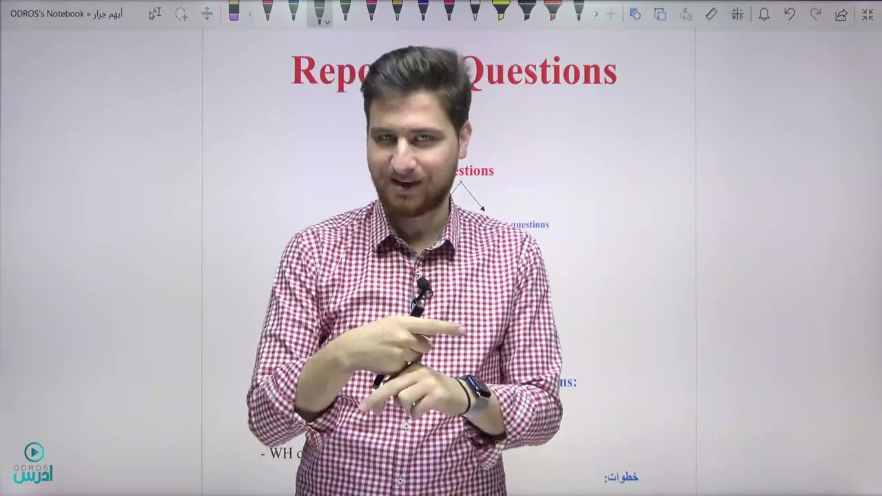 سلسلة شرح قواعد الأول ثانوي - السؤال غير المباشر - Reported Questions - الأستاذ أيهم جرار