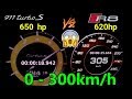 2020 Porsche 911 Turbo s 650 HP vs 2020 Audi R8 v10 620 HP - Acceleration Sound 0-300km/h