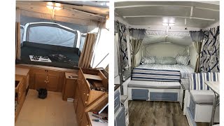 Pop up camper remodel redo/tour Coleman pop up trailer transformation. Trailer remodel