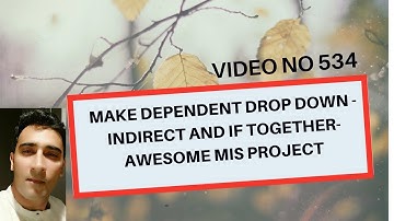 Learn Excel - Video 534-  MIS Project- Dynamic Drop Down List
