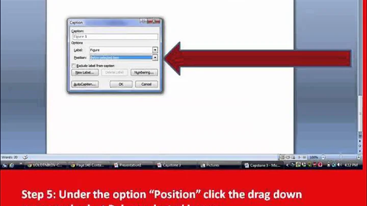 How to add a caption below and image on Microsoft word