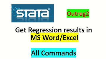 Outreg2 STATA | Export Resuts from STATA to MS Word and Excel Files