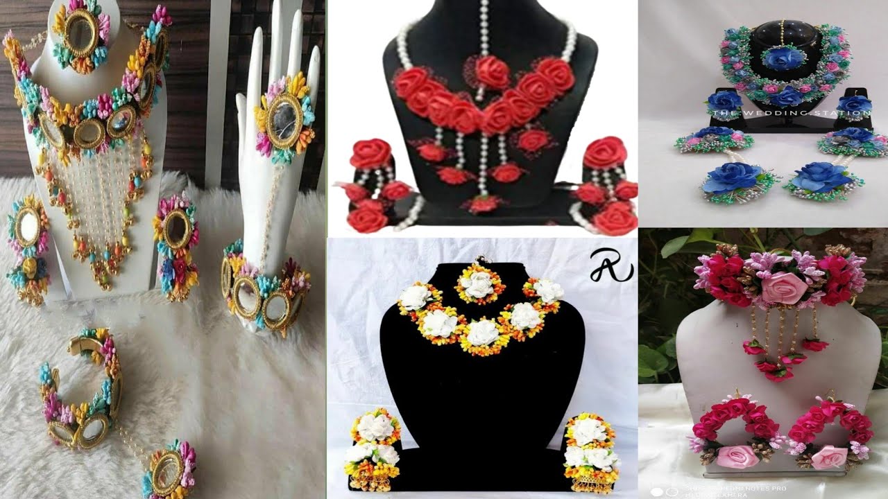 Artificial flower jewellery set wedding jewellery wedding season flower